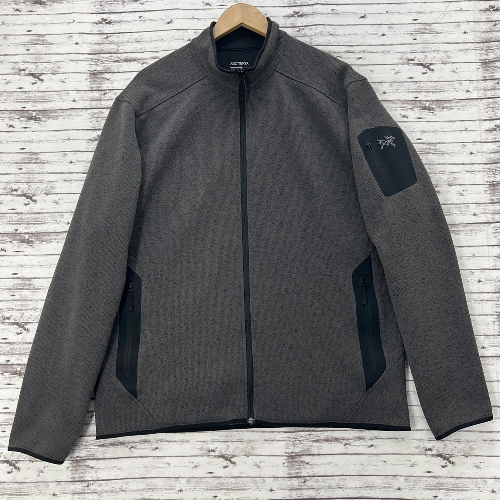 Arc'teryx Men's XL Covert Cardigan Full Zip Sweater Fleece Jacket Charcoal Grey